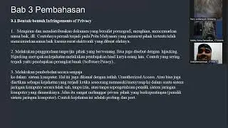 TUGAS EPTIK PERTEMUAN 15 KELOMPOK 5 ( INFRINGEMENTS OF PIVACY )