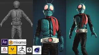 Kamen Rider Making Zbrush, Substance Painter, Marvelous Designer