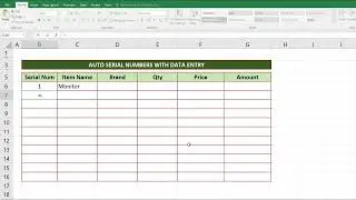 How to Insert Serial Number Automatically in Excel