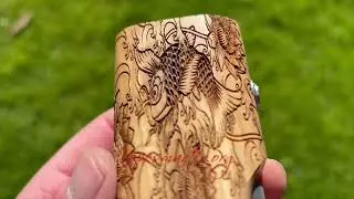 "Rest" is a switched mech squonker pure olive wood engraved