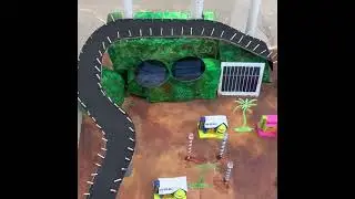 Working model of solar, wind energy with recharge option on a hill