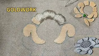 Goldwork, цветок, ч -1. Вышивка по настилу. Процесс без слов.