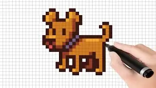 Cara menggambar Anjing Stardew Valley | Easy Pixel Art