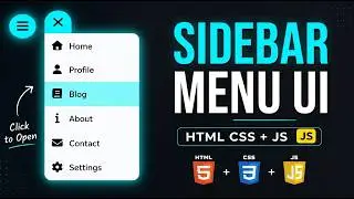 Click to Open Sidebar Menu | Smooth UI Animation (HTML CSS + JS)