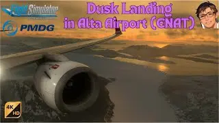 Norwegian Air 737-800 Cockpit View dusk landing in alta airport