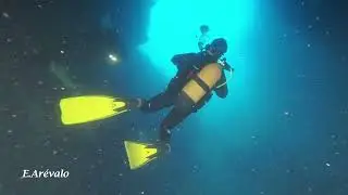 Buceo en Cuevas ,Cala Viuda con Marta e Ignasi