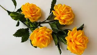 DIY:Satin Ribbon Rose flowers | How to make ribbon rose | Tutorial Ribbon Flowers