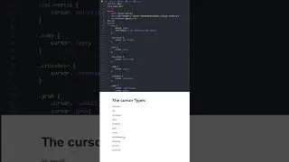 types of cursor css property #coding #css #htmlcss #shorts #webdesigner  #programming