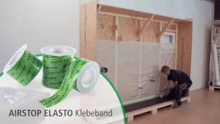 ISOCELL Bodenverklebung einer Dampfvliesbremse mittels AIRSTOP Elasto Klebeband