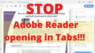 How to stop PDF documents opening in tabs