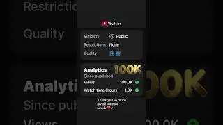 Thank you so much my all youtube family  100k views complete #100k #100kview ￼