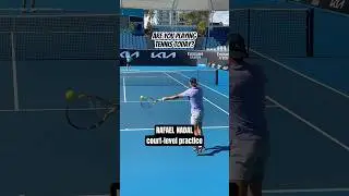 Rafael Nadal practicing in an empty arena 🎾 🏟️ Great AO memories for hit with me.