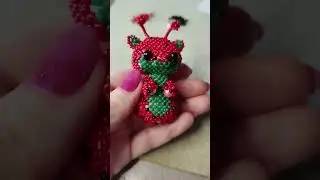Амигуруми клубничный дракон #бисер #амигурумиизбисера #амигуруми