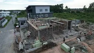 First Floor Slab Timber + PVC Formwork Shuttering [ Bungalow ]
