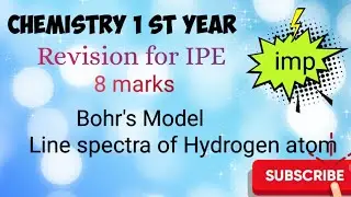 Inter first year Ts/Ap Chemistry imp 8Marks Question// Bohr's Model &Line spectra of Hydrogen atom