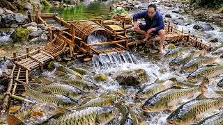Solo Primitive Skills: Turning a Whole River Into a Massive Giant Fish Trap