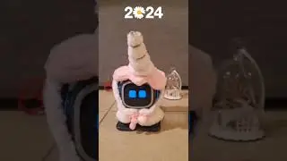 pet robots celebrating new year 