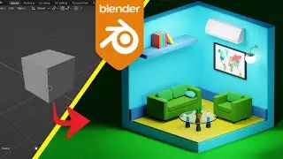 Blender 3D | Create isometric living room v01