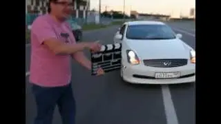 little burnout on infiniti g35 biturbo