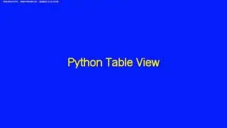 Python Table View Part1
