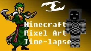 Roronoa Zoro from One Piece - Minecraft Pixel Art Time-Lapse