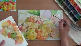 Как нарисовать морошку. Царская ягода- морошка. Акварель
