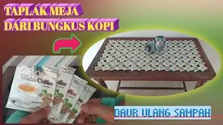 Taplak meja dari bungkus kopi #kerajinandaurulang #kreasidaurulang #taplakmeja @DavazkaYoutube