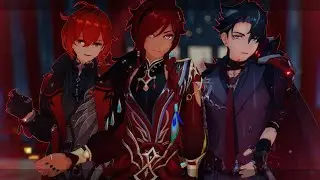 (MMD Genshin Impact) Liar Dance /  ライアーダンス (Kaeya/Diluc/ Wriothesley) 2K