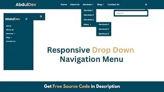 Responsive Drop-Down Navigation Menu Using HTML, CSS, and JavaScript | Free Source Code