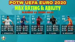 PES 2021 | MAX RATING POTW UEFA EURO 2020 | KAMIS 17 JUNI 2021