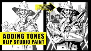Adding Tones in Clip Studio Paint and Inking Backgrounds