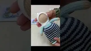 Кукла обзор, платье в полоску,  платок на завязках
