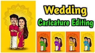 Wedding Caricature tutorial on mobile || Couple miniature photo Editing