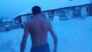 В снег после бани!!!