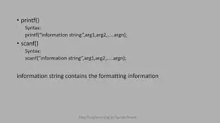 Input Output Statements in C language
