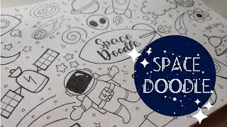 🌌Space doodle 🚀| Easy Beginner Doodle | Doodle With Me 🧑🏻‍🚀