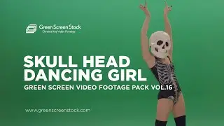 Skull Head Dancing Girl – Green Screen Video Footage Pack 