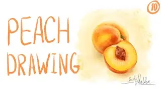 How to draw a peach / Digital  illustration of Realistic  fruits on iPad Air 3/ time lapse temponaut