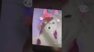 halloween inspired drawing (flower crown dog) 