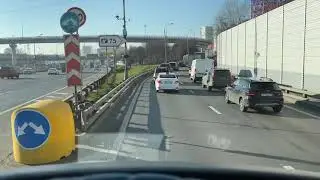 Загрузка,заезд через встречку. Сильный туман.