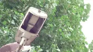 Ржавые уличные светильники РКУ 01В-250 с LED лапами.