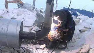 Сварка труб, горизонтальный ШОВ. как варить горизонт. работа вахтой. сварка электродом