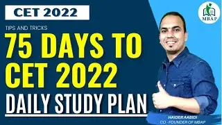 75 Days To MBA CET 2022. Daily Study Plan.