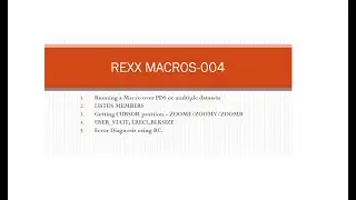 REXX Programming | Macros | 04 | Run Macro on PDS, Cursor position fetch, Error Diagnosis with RC