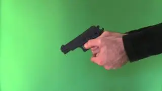 Shooting a Pistol Gun - Action Green Screen