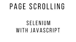 Page scroll selenium webdriver