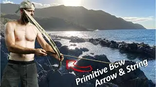 Island Survival Challenge: Bamboo Bow Build, Hunt, Catch & Cook