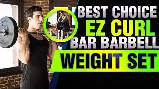 Best Choice Products 55lb 1in EZ Curl Bar Barbell Weight Set