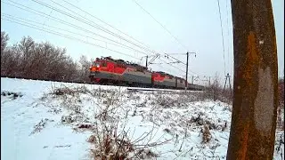 64 ВАГОНА С САХАРОМ.ВЛ 80С Перегон ГЛУХОВКА- ЗАОВРАЖНОЕ!
