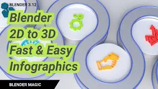 Blender 2D to 3D Fast & Easy Infographics Tutorial SVG